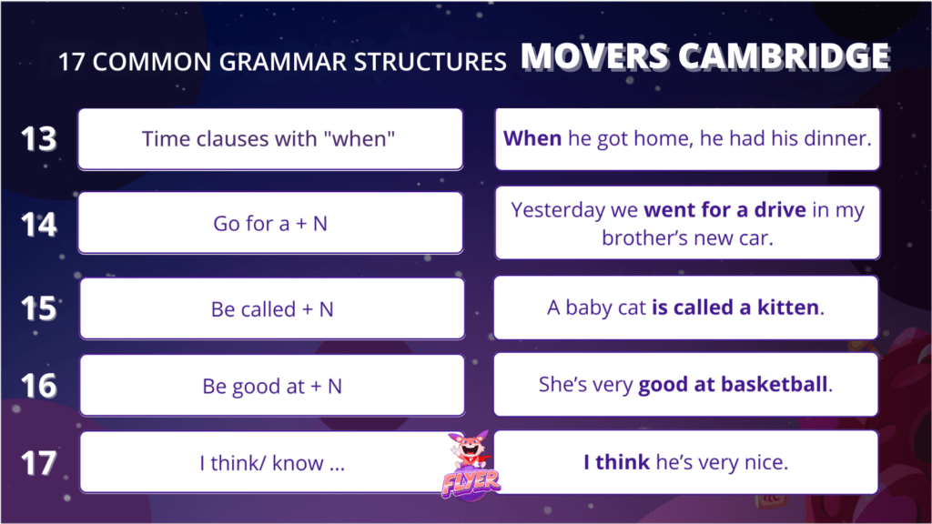 Movers Cambridge grammar