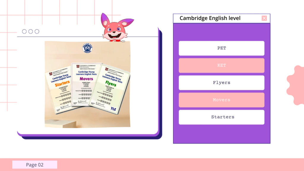 Cambridge levels for elementary students
